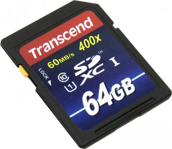 Карта памяти Transcend <TS64GSDU1> SDXC Memory Card 64Gb UHS-1 Class10