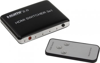Переключатель видеосигнала видеосигнала Orient <HS0301H-2.0> HDMI Switcher (3in -> 1out, ver2.0, ПДУ) + б.п.