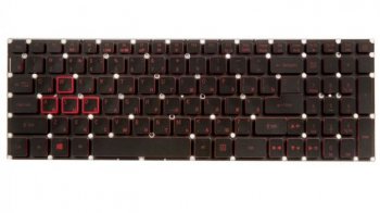 Клавиатура Acer Nitro 5 AN515, AN515-51, AN515-52, AN515-53 черная с красной подсветкой NKI15130FT