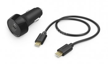 Автомобильный адаптер питания Hama H-183327 3A (PD+QC) USB Type-C универсальное черный (00183327)