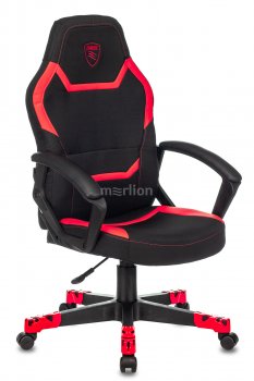 Кресло для геймера Zombie 10 черный/красный ткань/экокожа крестов. пластик