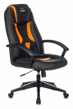 Кресло для геймера Zombie 8 черный/оранжевый эко.кожа крестовина пластик