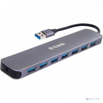 Концентратор USB D-Link DUB-1370/B2A с 7 портами USB 3.0 (1 порт с поддержкой режима быстрой зарядки)