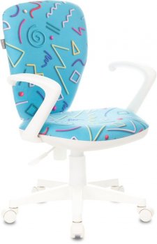 Кресло детское Бюрократ KD-W10AXSN голубой Sticks 06 крестовина пластик пластик белый
