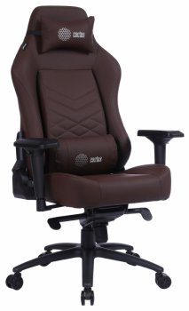 Кресло для геймера Cactus CS-CHR-0112BR коричневый эко.кожа с подголов. крестов. сталь