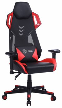 Кресло для геймера Cactus CS-CHR-090BLR черный/красный эко.кожа/сетка крестов. нейлон