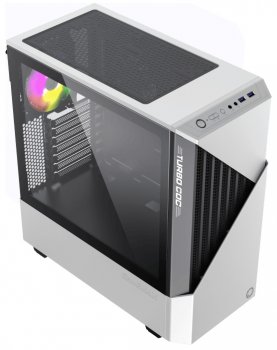 Корпус , без блока питания ATX/ Gamemax Contac COC WB ATX case, black/white, w/o PSU, w/2xUSB3.0, w/1x14cm ARGB front fan(GMX-FN14-Rainbow