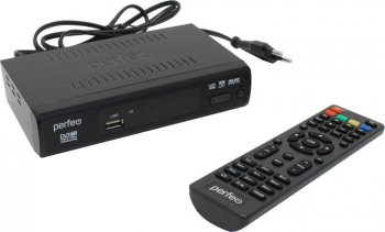 Приставка для цифрового ТВ Perfeo LEADER <PF_A4412> (Full HD A/V Player, HDMI, RCA, 2xUSB2.0, DVB-T2/DVB-C, ПДУ)