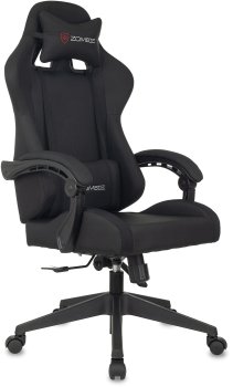 Кресло для геймера Zombie Predator черный Neo Black с подголов. крестов. пластик