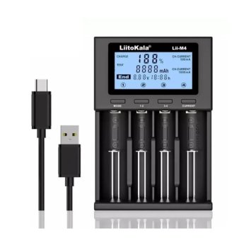 Зарядное устройство LiitoKala <Lii-M4> (NiMH/Cd, Li-Ion, AA/AAA/C/18650, питание от USB)