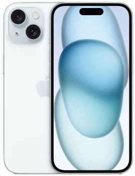 Смартфон Apple A3092 iPhone 15 128Gb голубой моноблок 3G 4G 2Sim 6.1" 1179x2556 iOS 17 48Mpix MTLG3CH/A