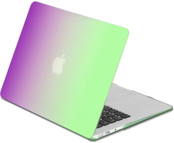 Накладка защитная Накладка для ноутбука 13.3" DF MacCase-05 зеленый/фиолетовый твердый пластик (DF MACCASE-05 (PURPLE+GREEN))
