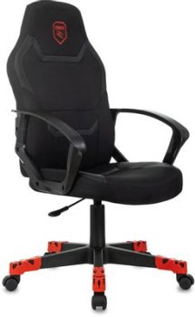 Кресло для геймера Zombie 100 черный ткань/эко.кожа крестов. пластик пластик черный